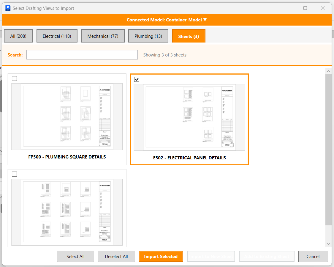 Container model connections