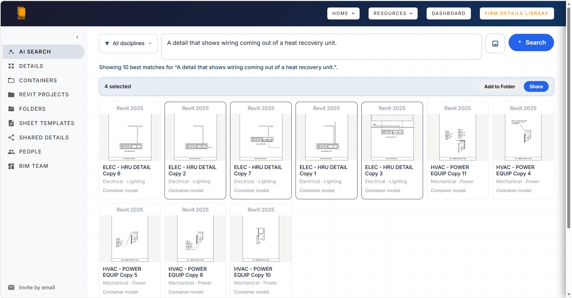 AI search in the Details firm library