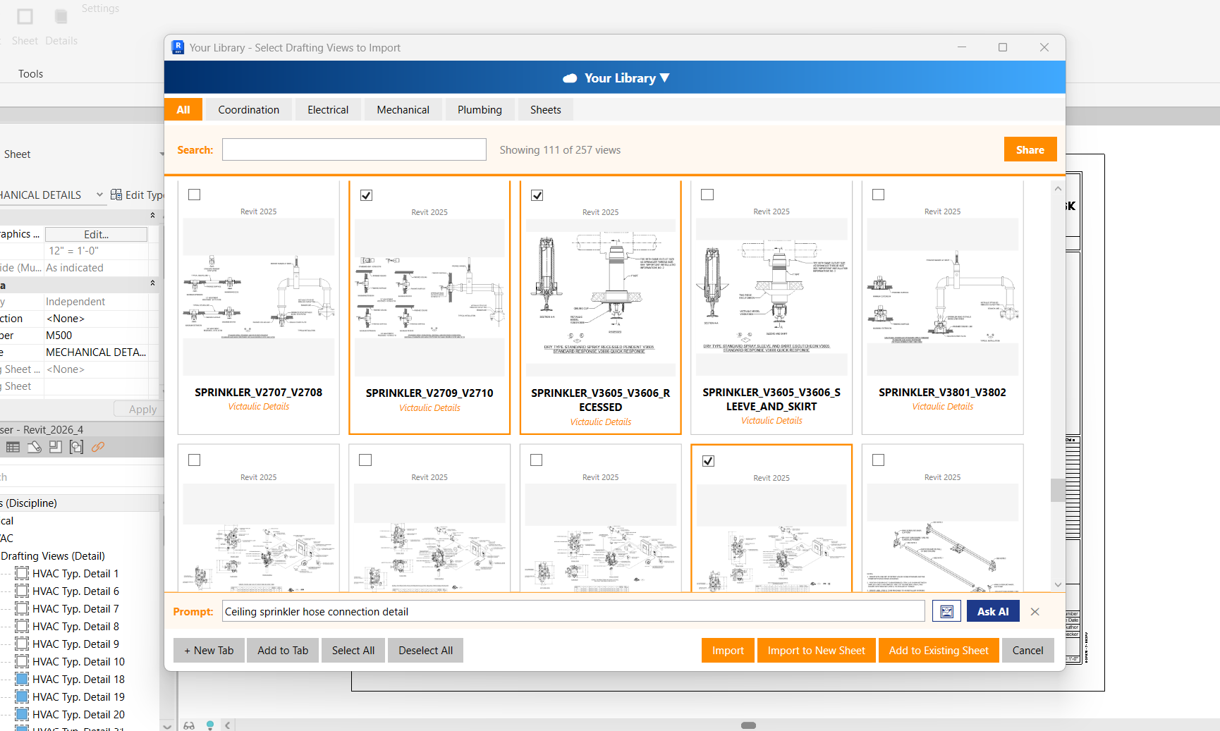 The Details library browser inside Autodesk Revit